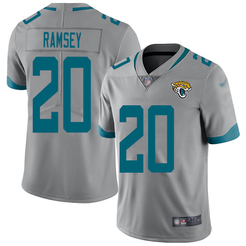 Men Nike Jacksonville Jaguars 20 Jalen Ramsey Silver Stitched NFL Limited Inverted Legend Jersey
